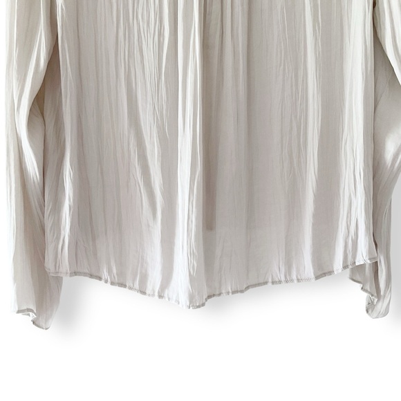Joie V Neck Button Down Blouse Sz S Gauze Neutral Lightweight Top Minimalist NWT - Picture 8 of 11